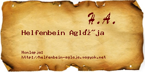 Helfenbein Aglája névjegykártya